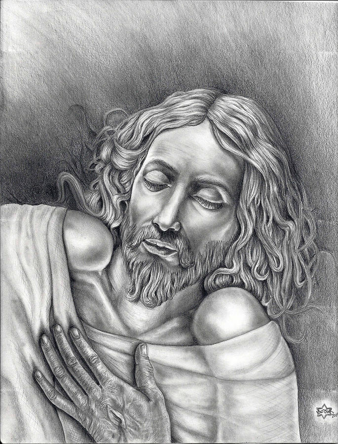 Jesus Christ Drawing - Jesus at rest by Vincent Clark