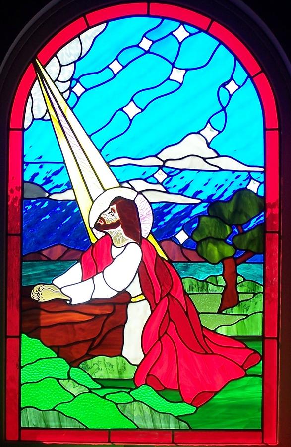 Jesus Talking to God the Father Glass Art by Gladys Espenson - Pixels