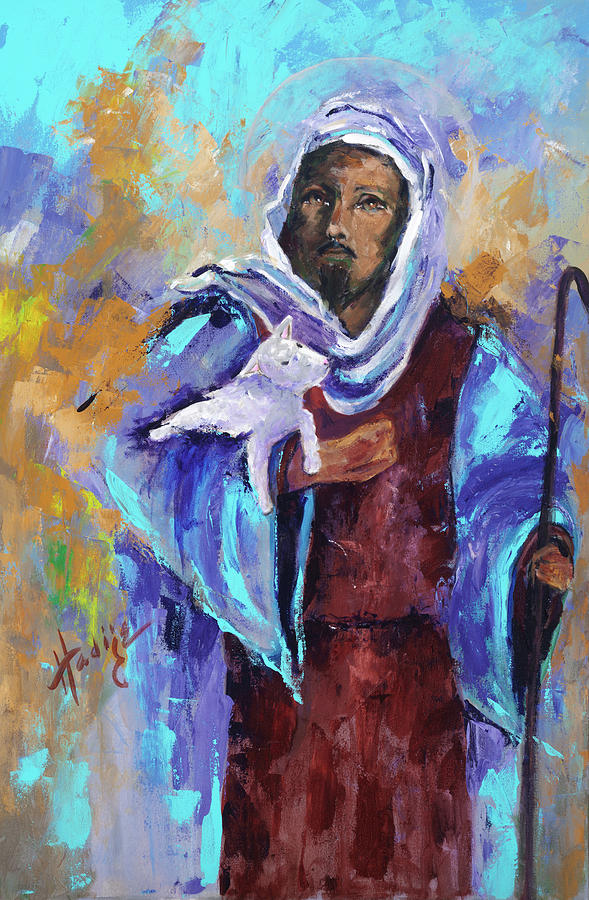 Jesus with Lamb Painting by Mary DuCharme