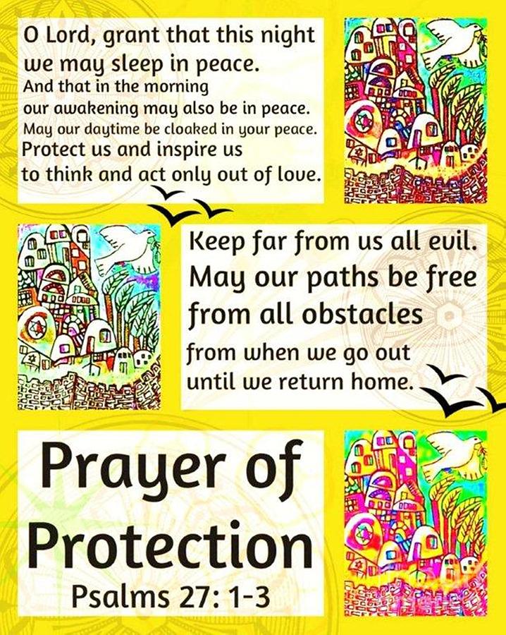 Jewish Prayer Of Protection City Of Jerusalem Citron Painting by Sandra