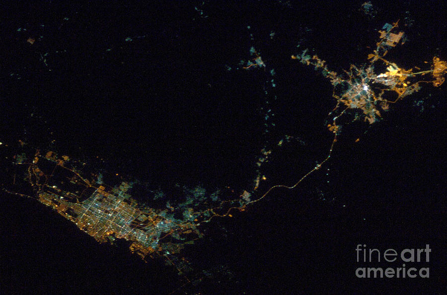 Jiddah And Mecca, Saudi Arabia, At Night Photograph by NASA/Science Source