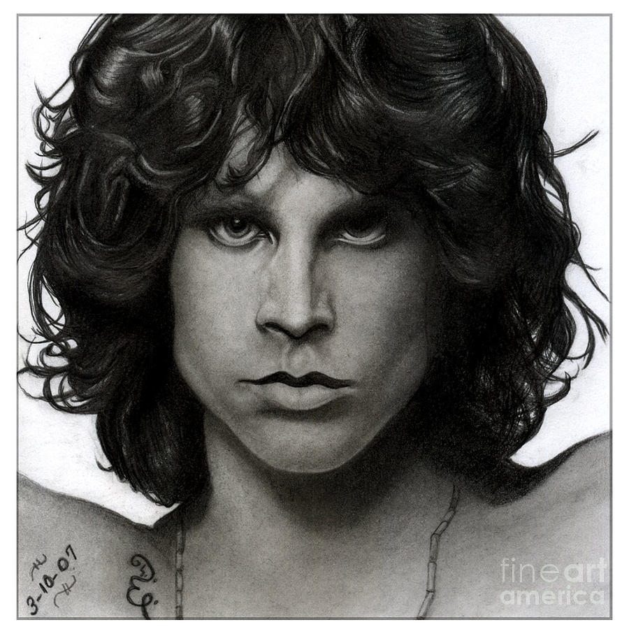 Jim Morrison Pencil Drawing Drawing by Debbie Engel