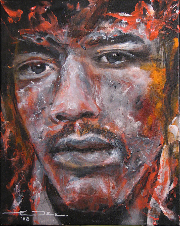 Jimi Hendrix - Manic Depression #2 Painting by Eric Dee