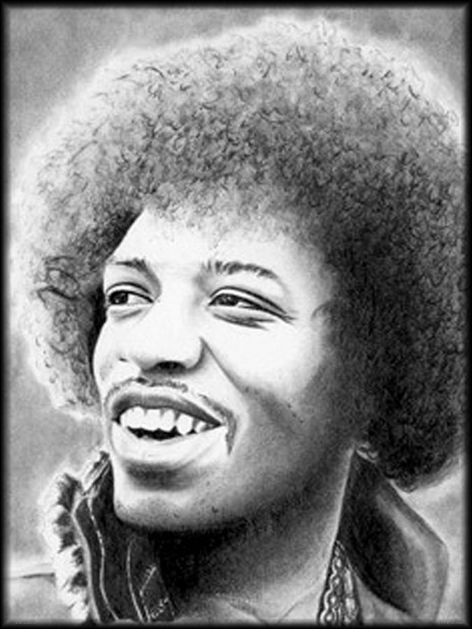 Music Drawing - Jimi Hendrix by Michael Yacono