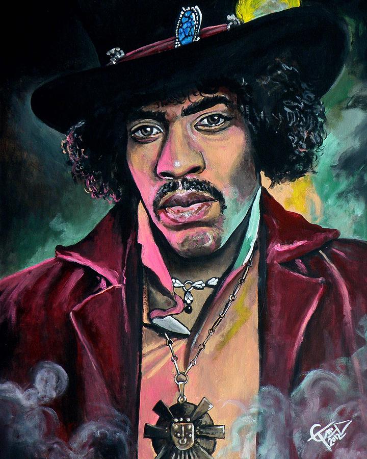 Jimi Painting by Tom Carlton