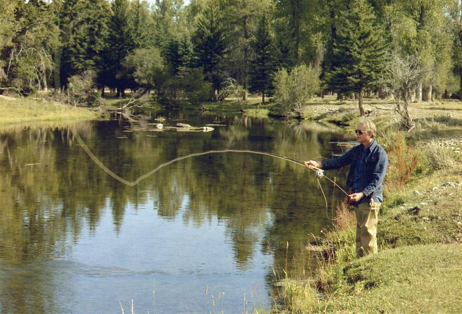 Portrait Photograph - Jimmy Carter Fishing In The Grand by Everett