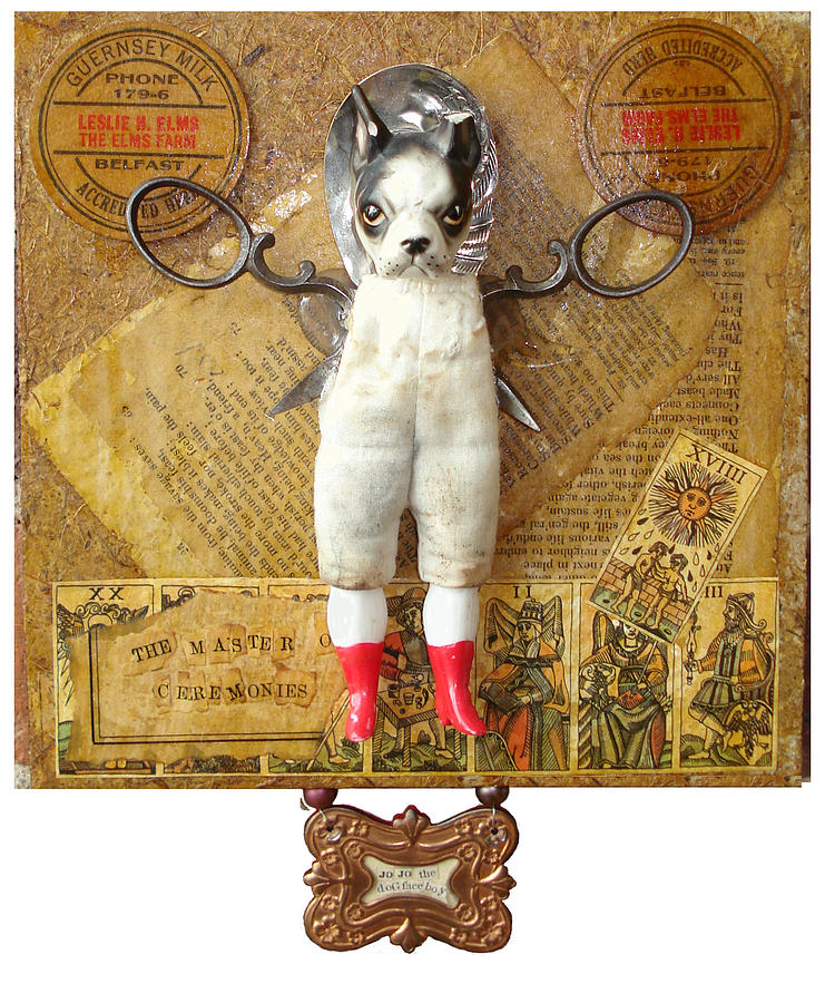 Assemblage Mixed Media - Jo Jo the dog faced boy by Anastasia Weigle