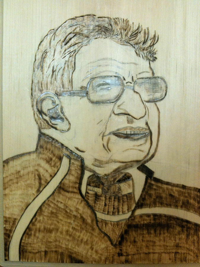 Joe Paterno Pyrography by Tonia McCole