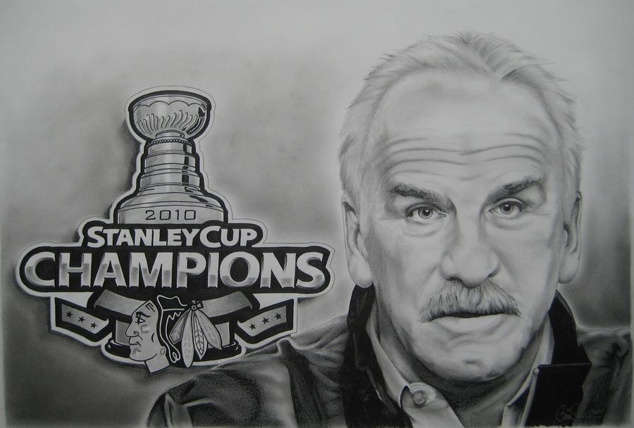 Hockey Drawing - Joel Quenneville by Brian Schuster