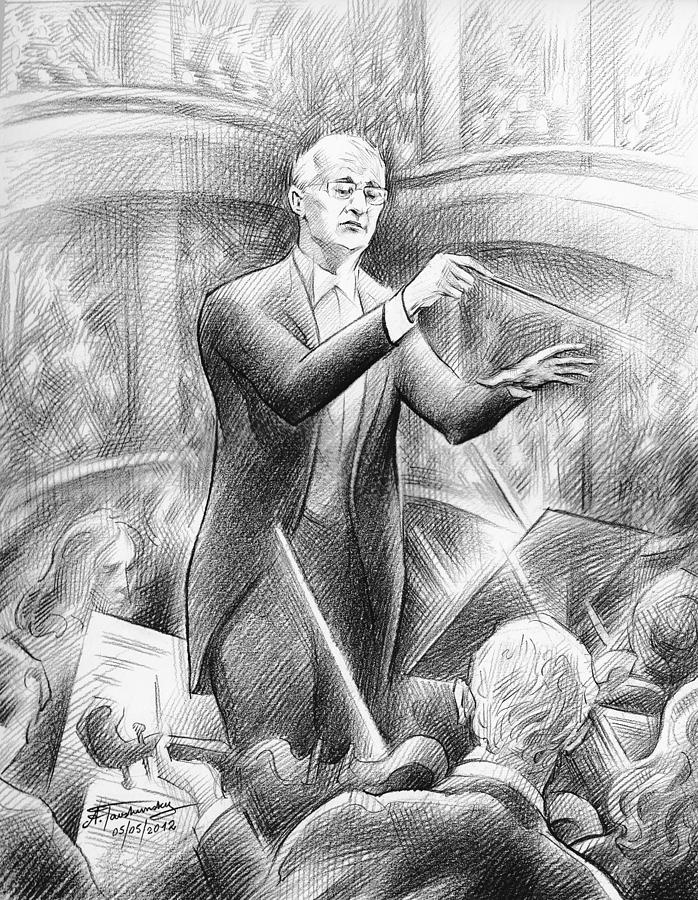 John Barnum at Grand Finale concert Drawing by Alex Tavshunsky