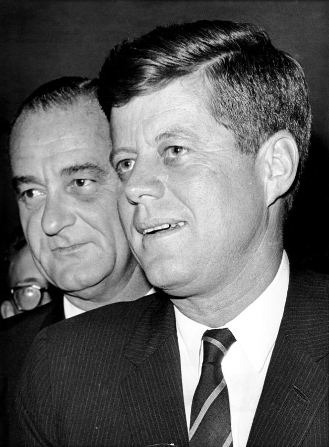 John F. Kennedy And Lyndon B. Johnson Photograph by Everett - Fine Art ...