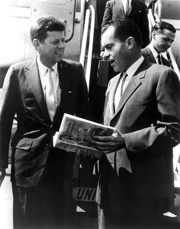 John F. Kennedy And Vice President Photograph by Everett