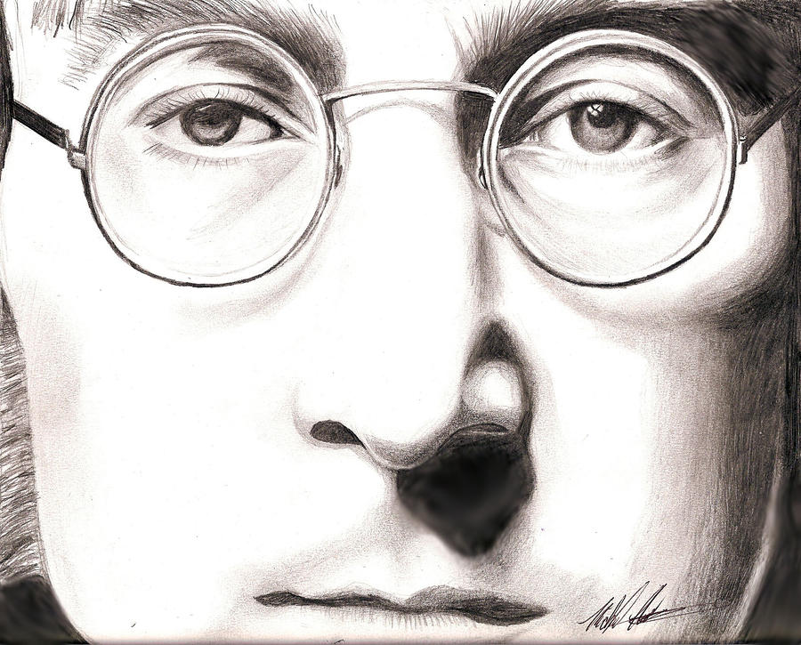 John Lennon Drawing - John Lennon by Michael Mestas