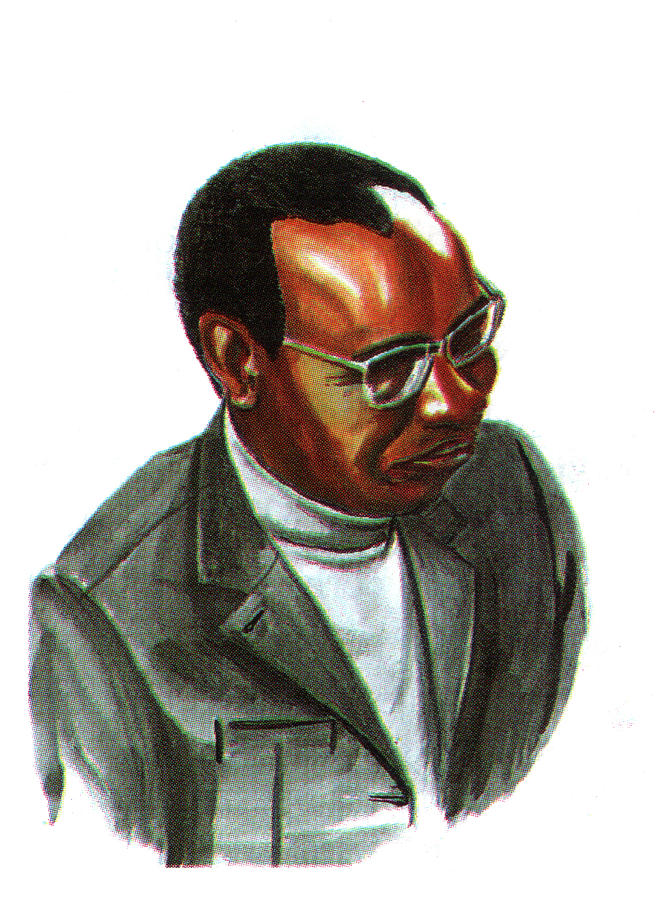 Portrait Painting - John Mbiti by Emmanuel Baliyanga