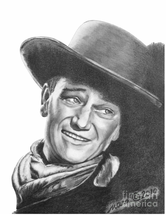 John Wayne   Dreamer Drawing by Marianne NANA Betts