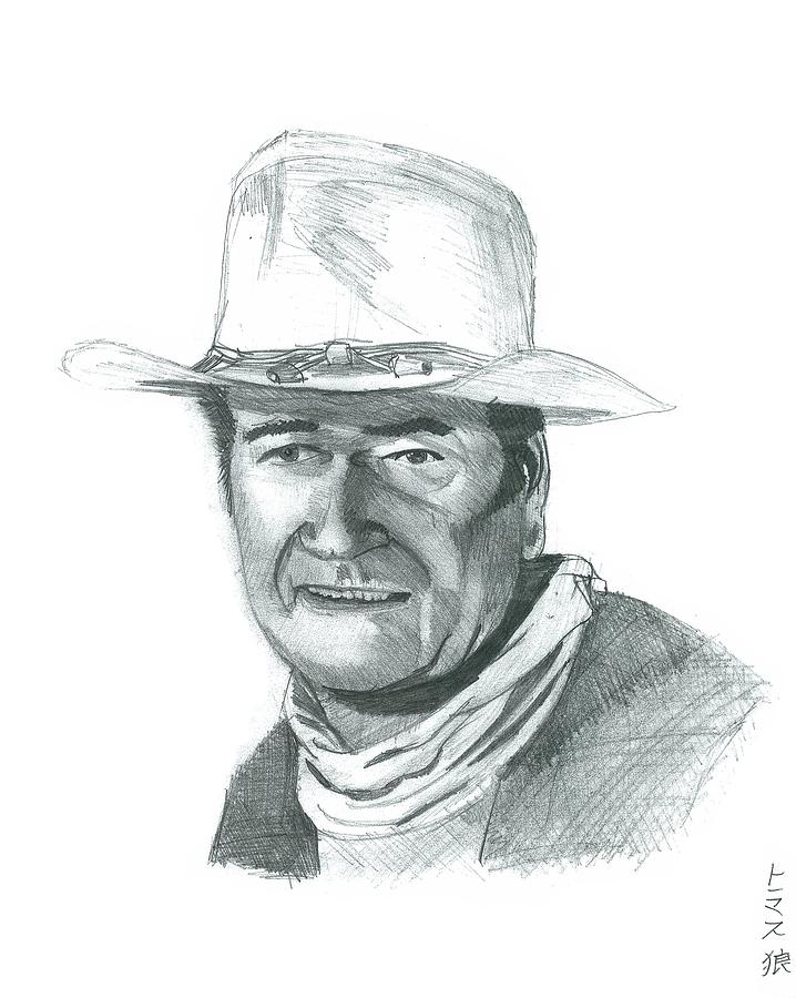 John Wayne Drawing by Thomas Elliott