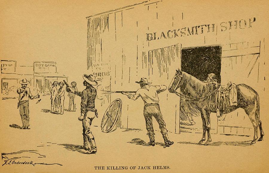 Horse Photograph - John Wesley Hardin Killing Dewitt by Everett