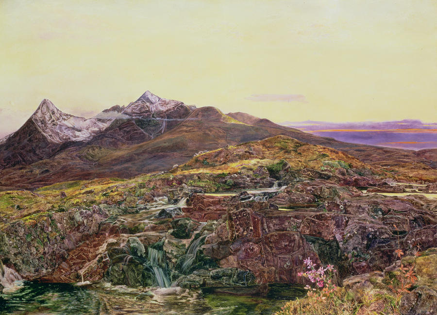 Mountain Painting - John William Inchbold by Skye from Sligechan