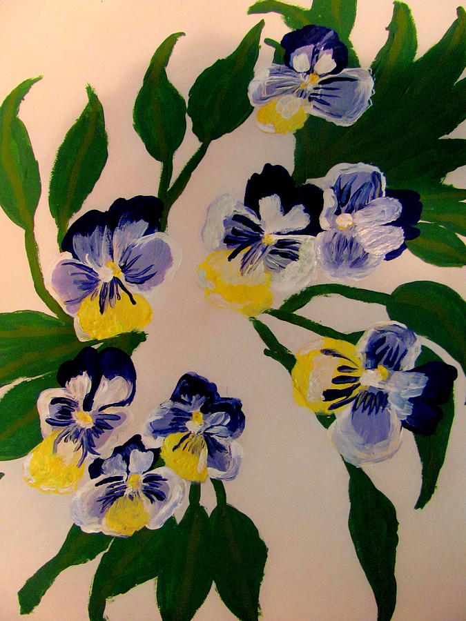 Flower Painting - Johnny- Jump- ups by Amy Bradley