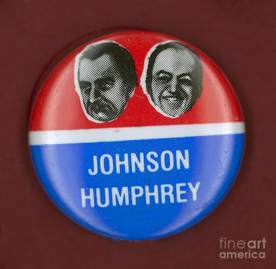 Portrait Photograph - Johnson Campaign Button by Granger