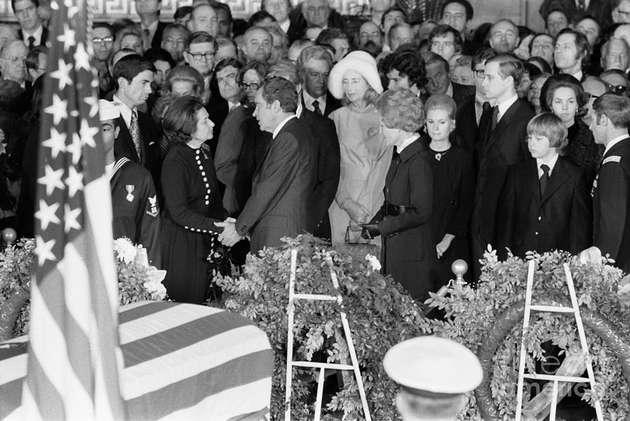 Flag Photograph - Johnson Funeral, 1973 by Granger