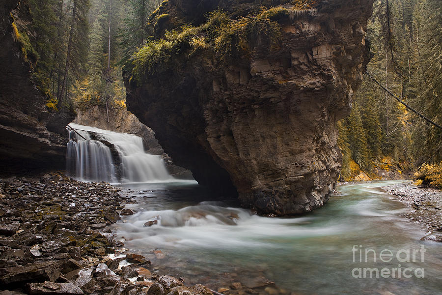 Banff National Park Photograph - Johnston Creek waterfall by Keith Kapple