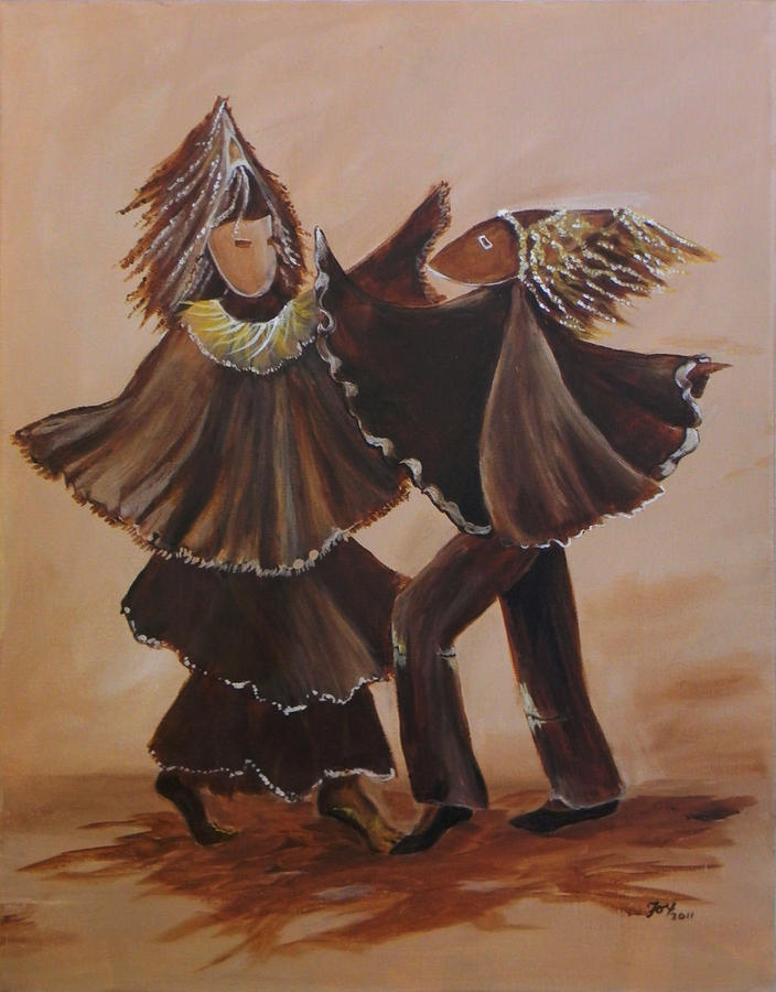Jamaican Artist Painting - Jonkanoo The Dance by Sharon Fox-Mould
