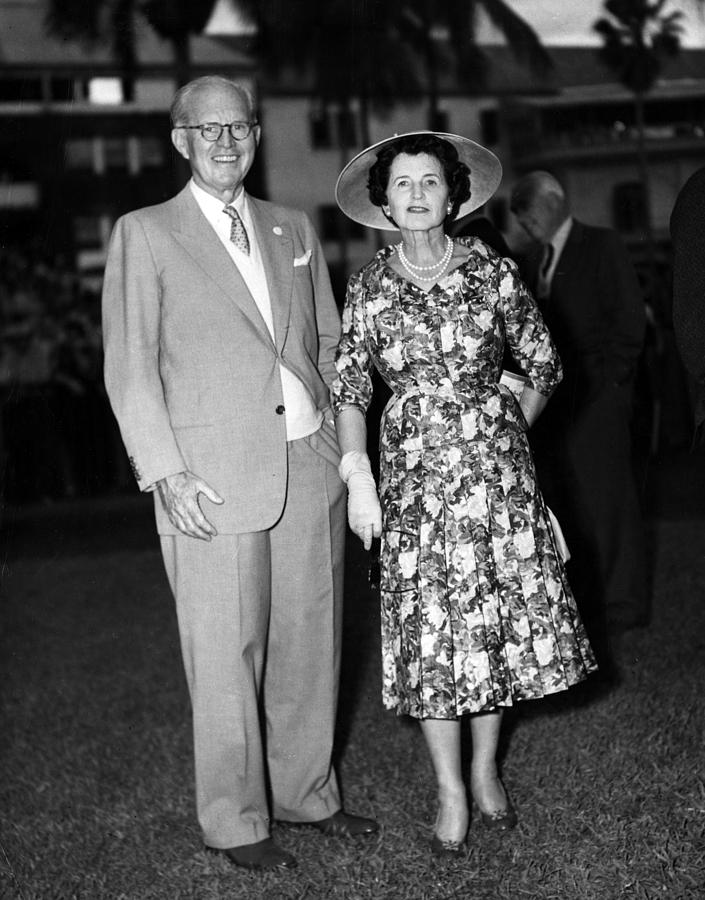 Rose Photograph - Joseph P. Kennedy And Wife Rose by Everett
