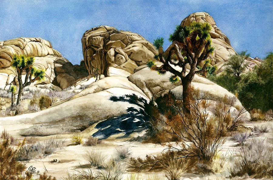 Dinosaur Rocks Joshua Tree National Park Painting by Tess Lee Miller