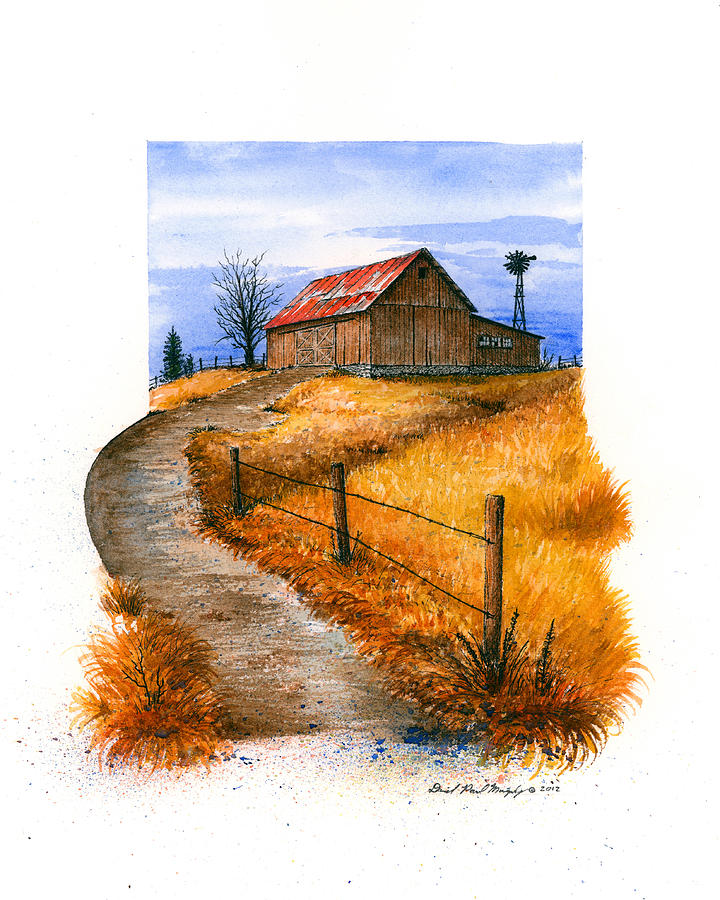 Barn Painting - Journey Along the Path - Part 1 by Daniel Paul Murphy