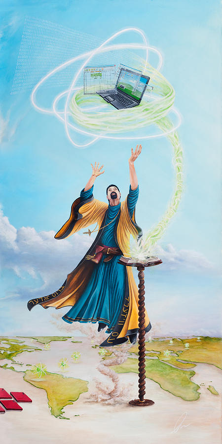 Wizard Painting - Journey of an IT Wizard by Cindy D Chinn