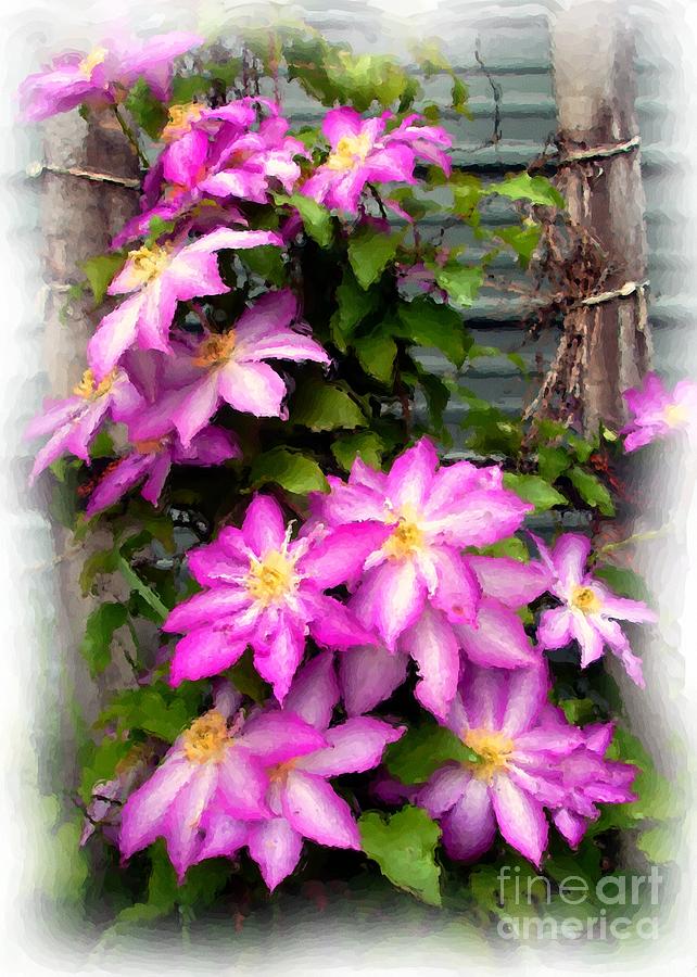 Joy Clematis Painting by Susan Fisher