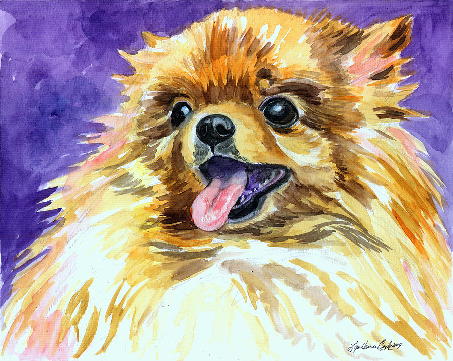 Animal Painting - Joyous Soul - Pomeranian by Lyn Cook