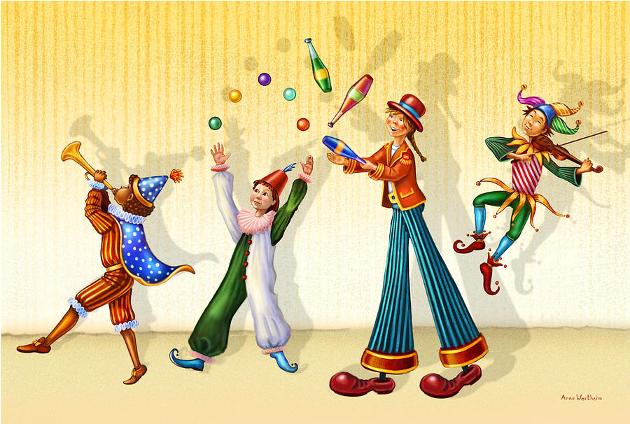 Juggling Company Mixed Media by Anne Wertheim