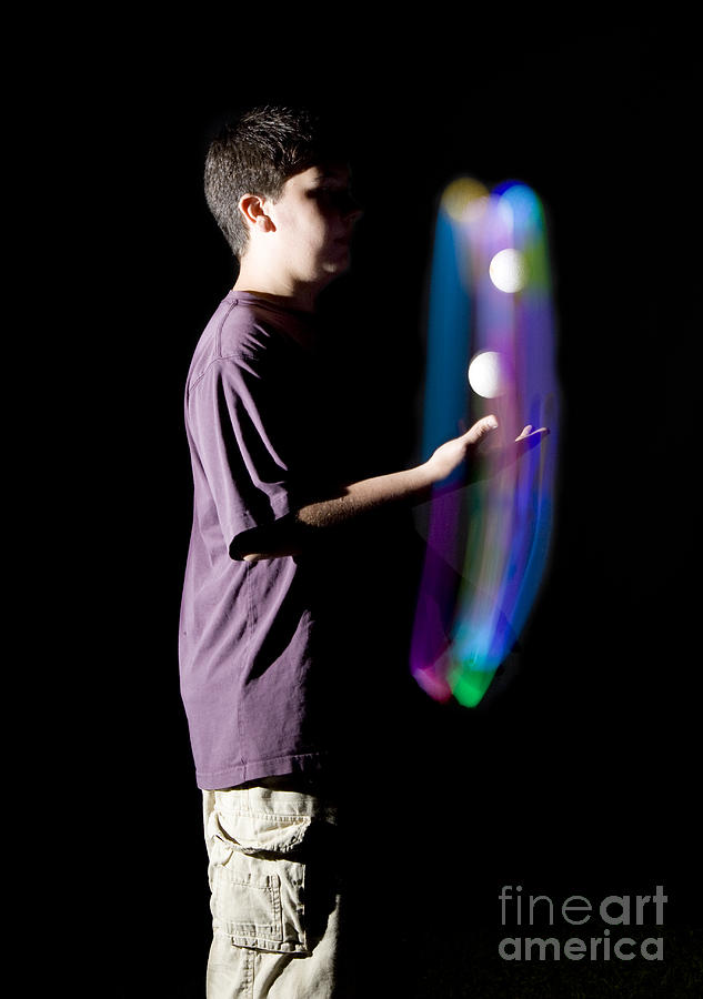Juggling Light-up Balls Photograph by Ted Kinsman