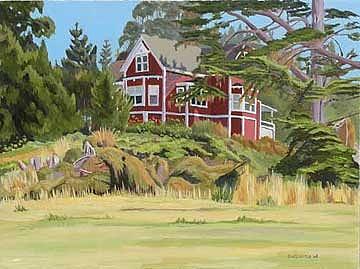 Landscape Painting - Jughandle House by Donald Gazzaniga Landscape Painting - Jughandle House by Donald Gazzaniga