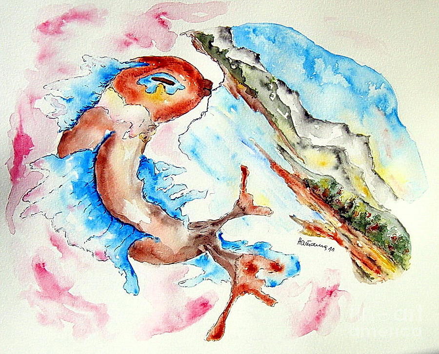 Fish Painting - Jumping fish by Natasa Dobrosavljev