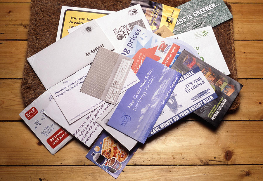 Letter Photograph - Junk Mail by Victor De Schwanberg