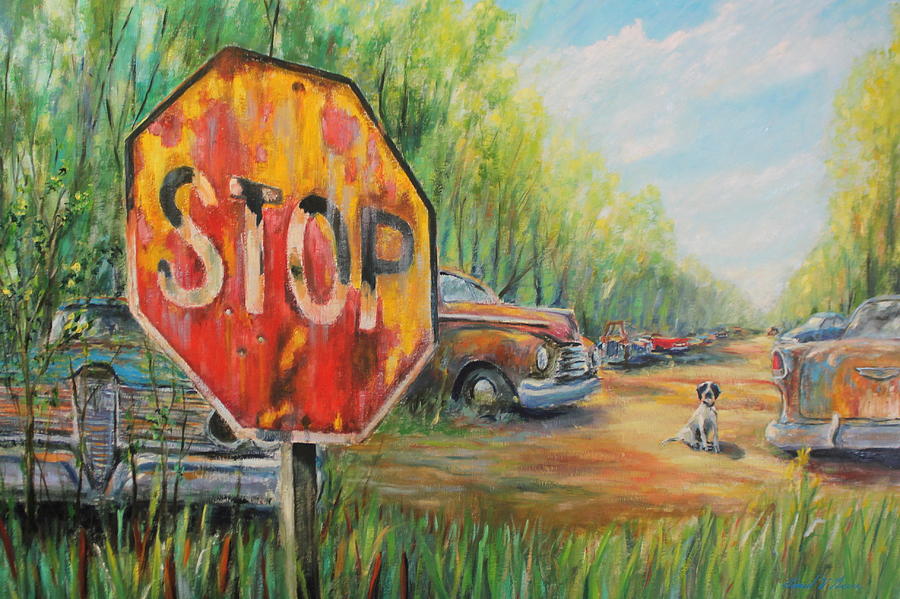 Junkyard Dog Painting by Daniel W Green