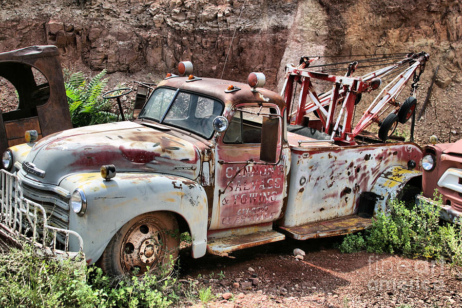 Truck Photograph - Junkyard Wrecker by Donald Tusa