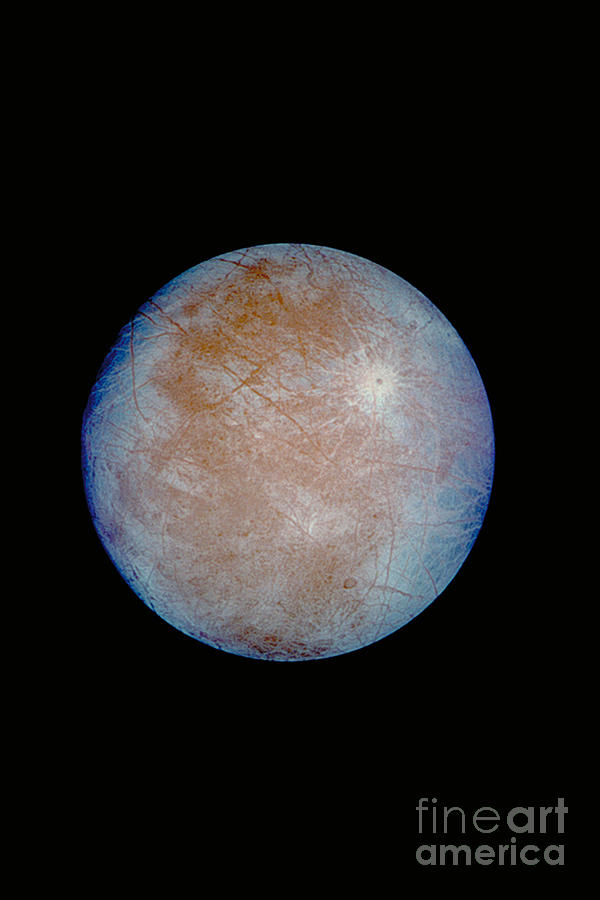 Planet Photograph - Jupiters Ice-covered Satellite, Europa by NASA/JPL-Caltech