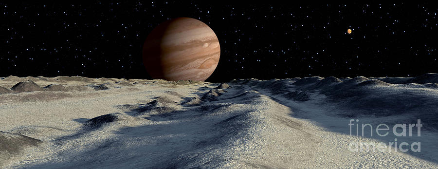 Jupiters Large Moon, Europa, Is Covered Digital Art