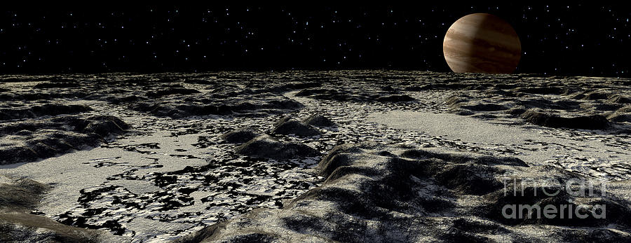 Jupiters Moon, Europa, Covered Digital Art