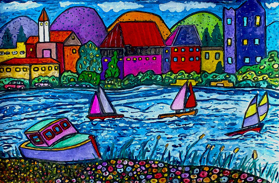Just Sail Away Painting by Monica Engeler