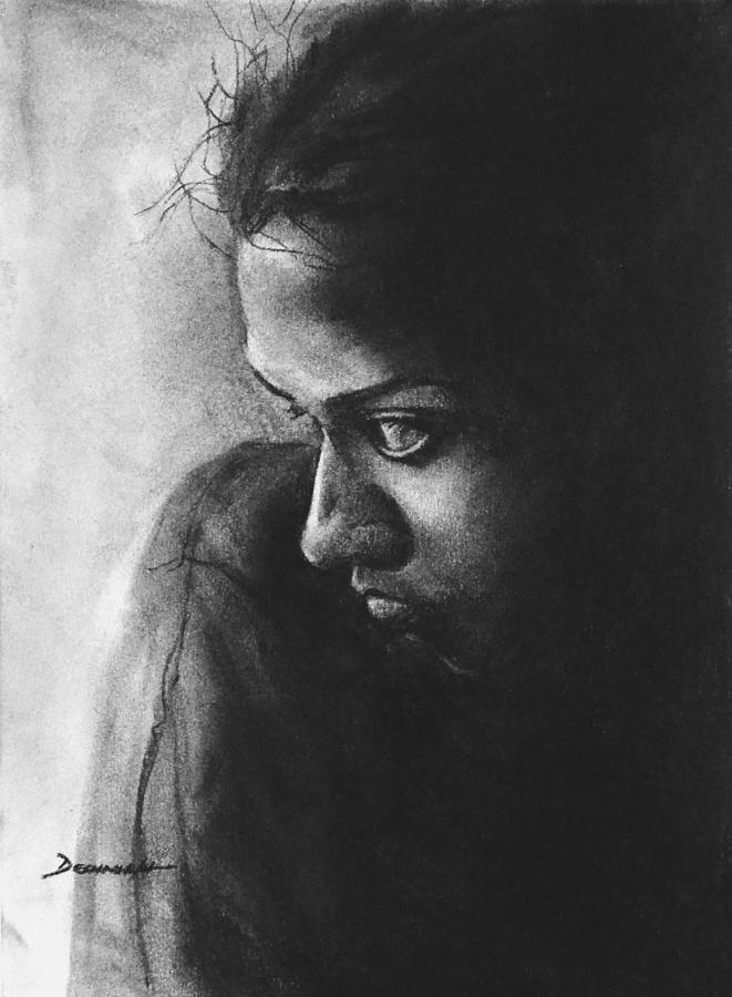 Portrait Painting - Just Shy by Vinayak Deshmukh