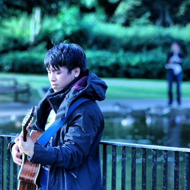 Music Photograph - Just Some Random Dude In The Park With by Ben Armstrong