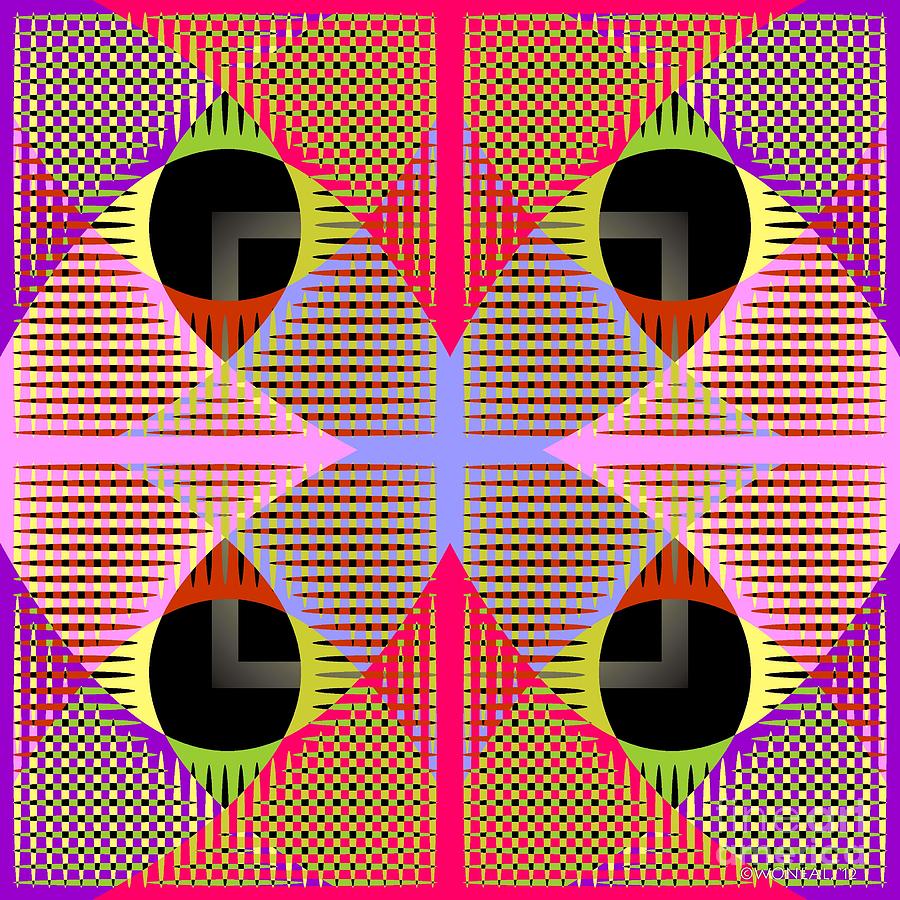 Checkers Digital Art - K Series 1-1 by Walter Neal