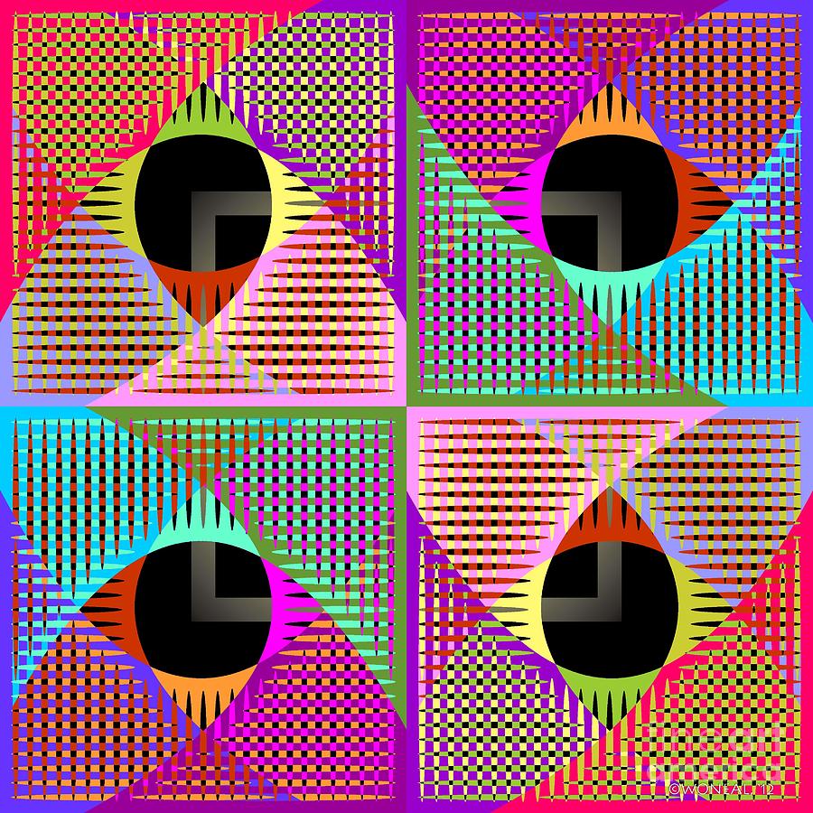 Checkers Digital Art - Kaleidoscape  by Walter Neal