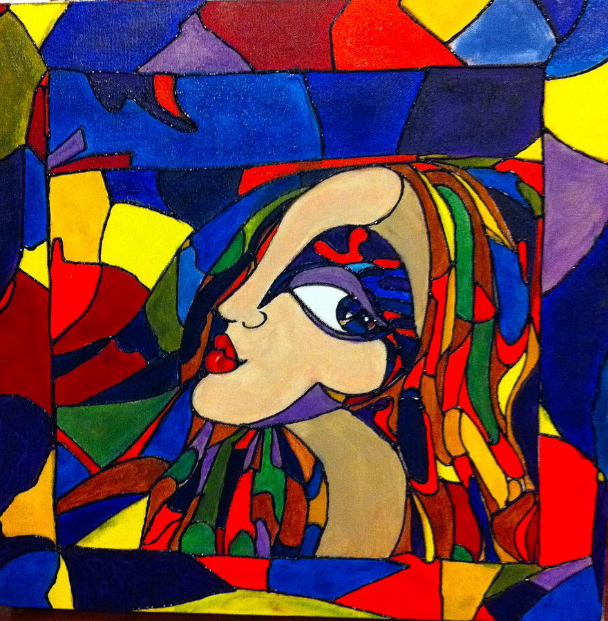 Kaleidoscope Girl Painting by Rae Chichilnitsky