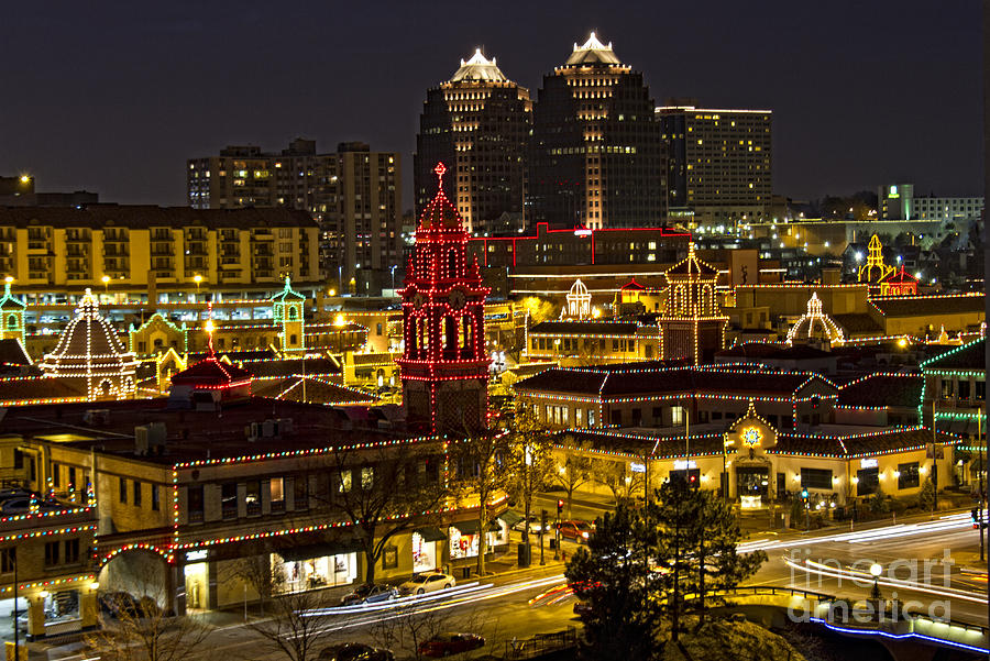 Kansas City Photograph - Kansas City Plaza at Christmas by Carolyn Fox